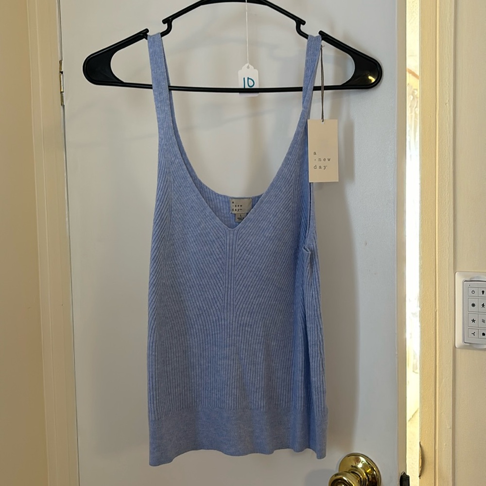 A new day size large women’s tank top light blue with tags
